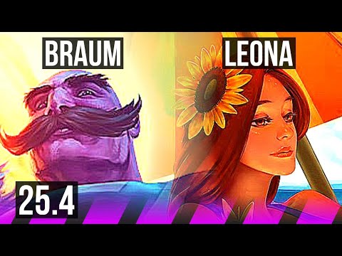 BRAUM & Caitlyn vs LEONA & Ezreal (SUP) | KR Challenger | 25.4