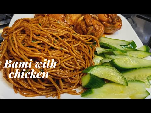 HOW TO MAKE BAMI WITH CHICKEN/ SURINAMESE STYLE BAMI/ QUICK AND EASY SPAGHETTI STIR FRY