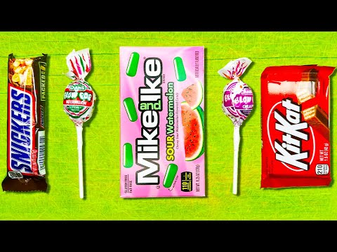 ASMR Snickers, Kit Kat, Mike & Ike & Blow Pops 🍭 Satisfying Crunchy & Chewy Candy Sounds No Talking