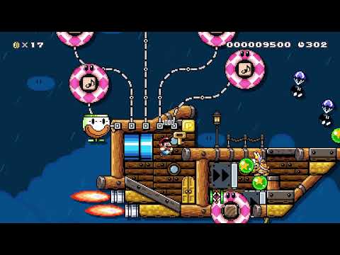 You & Lemmy's Airship Escape! by Yoshiヨッシー 🍄 Super Mario Maker 2 ✹Switch✹ #awa