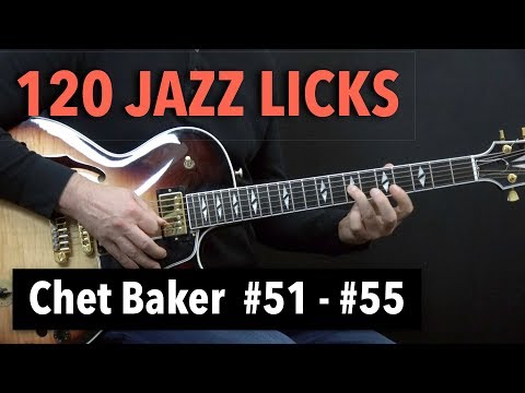 5 Cool Jazz Guitar Licks - Chet Baker Style (Lick #51 - #55)