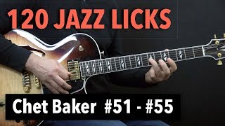 5 Cool Jazz Guitar Licks - Chet Baker Style (Lick #51 - #55)