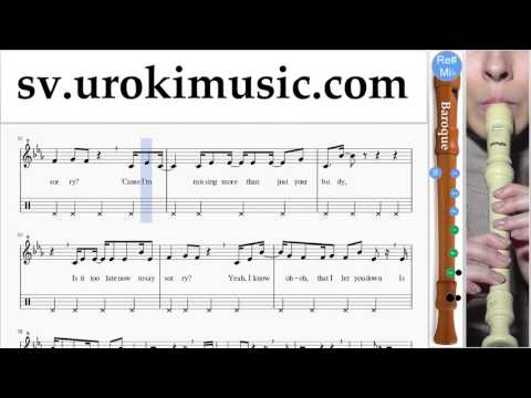 Hur Man Spelar Blockflöjt (Barock) Justin Bieber - Sorry Noter Tabs Del#2 um-i492