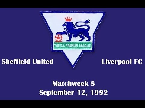 FA Premier League. Season 1992-1993. Matchweek 8. Sheffield United - Liverpool FC - 1:0. Highlights.
