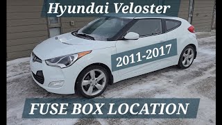 Fuse Box Location Hyundai Veloster (2011-2017) Where is the fuse box in Hyundai Veloster?