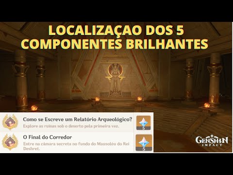COLETANDO OS 5 COMPONENTES BRILHANTES COM CONQUISTAS SECRETAS E BAU LUXUOSO GENSHIN IMPACT