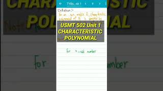 Definition and example of CHARACTERISTIC POLYNOMIAL