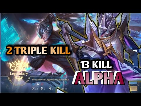 ALPHA 2 TRIPLE KILL OUTPLAYED ENEMY FULL GAMEPLAY SOLO PLAYER #mobilelegends #mlbb
