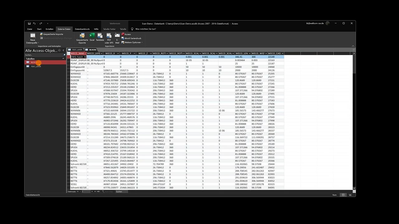 Viewer DWG DGN Data Scan und Export