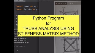 Python Program for Truss Analysis using the Stiffness Matrix method