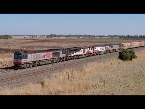 5PM9 SCT Freight Train With Four Modern Diesel Locomotives (24/4/2023) - PoathTV Australian Railways