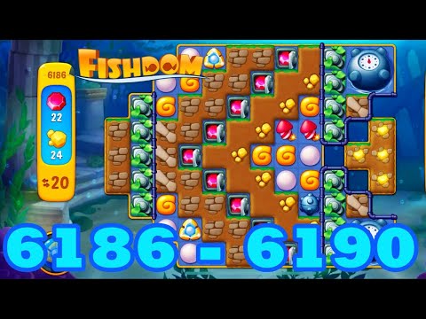 Fishdom Level 6186 - 6190 HD Walkthrough | 3 match puzzle | gameplay | android | 6187 | 6188 | 6189