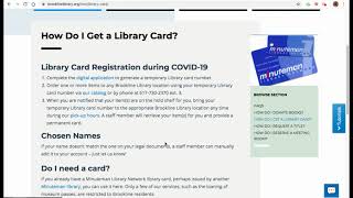How To Get a Brookline Public Library eCard