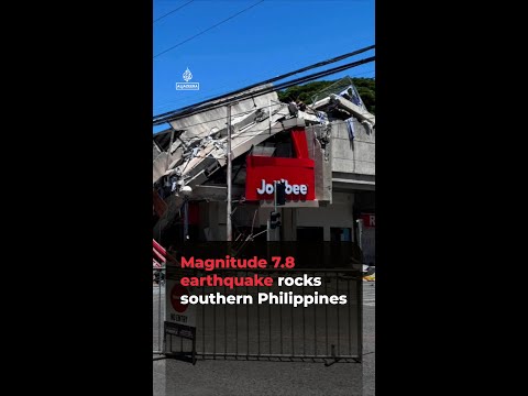 Magnitude 7.8 earthquake rocks southern Philippines | AJ#shorts