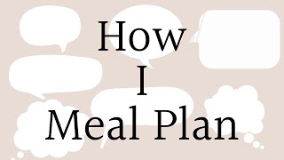 How I Menu Plan