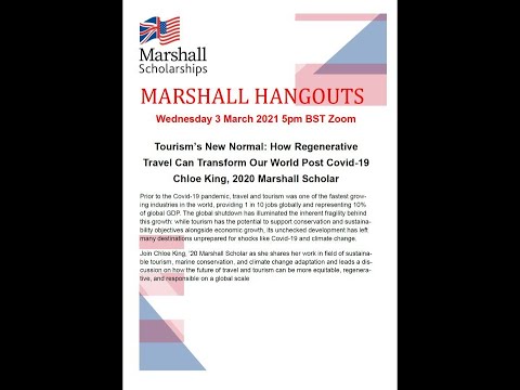 Marshall Hangout - Tourism’s New Normal: How Regenerative  Travel Can Transform Our World Post Covid-19  3 March 2021