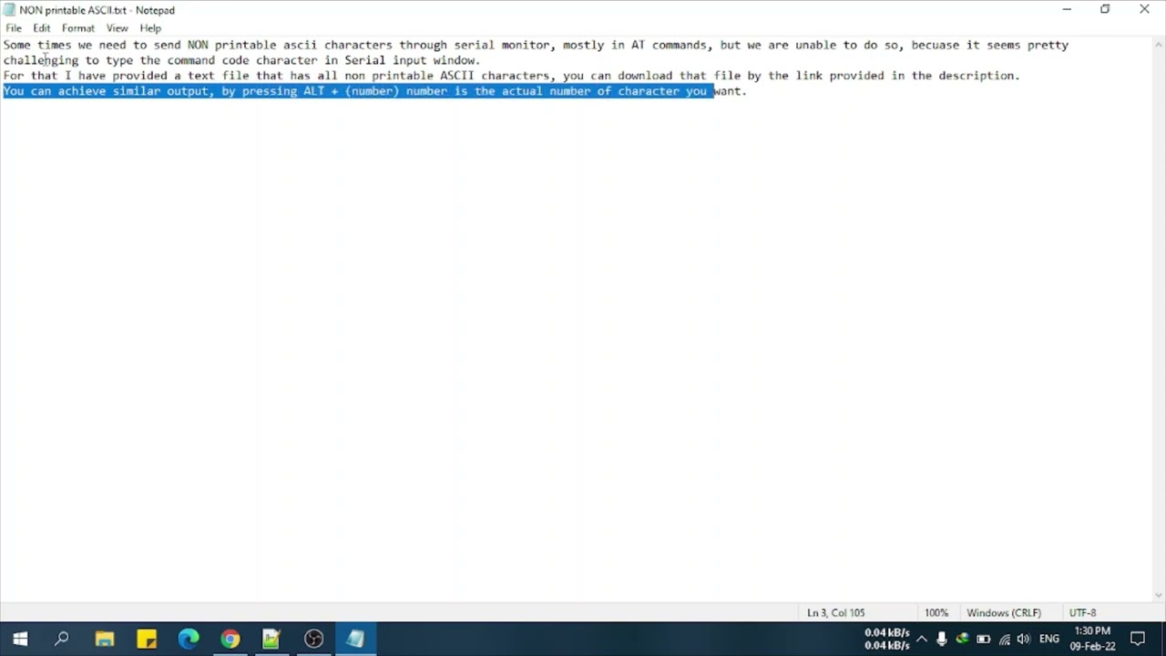 NON - Printable ASCII characters