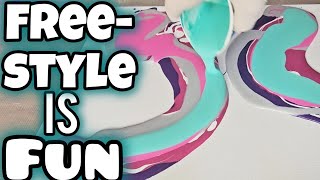 💕FREESTYLE! An ART TECHNIQUE That's FUN FOR ALL! Acrylic Painting~Abstract Art.