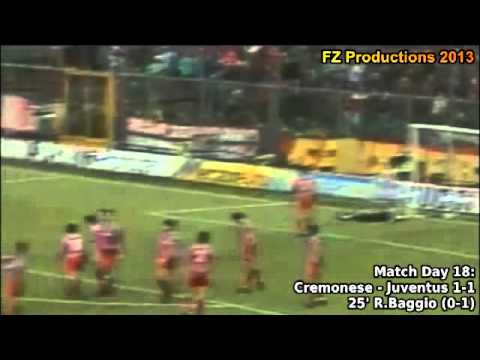 Serie A 1993-1994, day 18 Cremonese - Juventus 1-1 (R.Baggio goal)