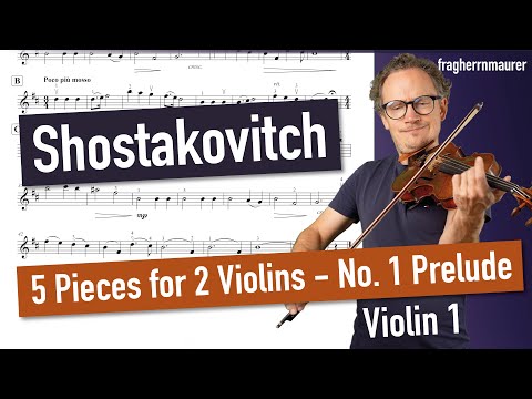 Shostakovich Five Pieces for 2 Violins and Piano: 1 Prelude | The Gadfly |  Violin 1