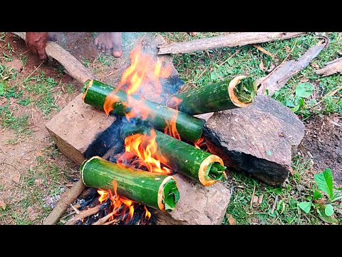Fresh Chicken Recipe In Forest | How To Prepare Bamboo For Bamboo Chicken | Bongu Chicken Making