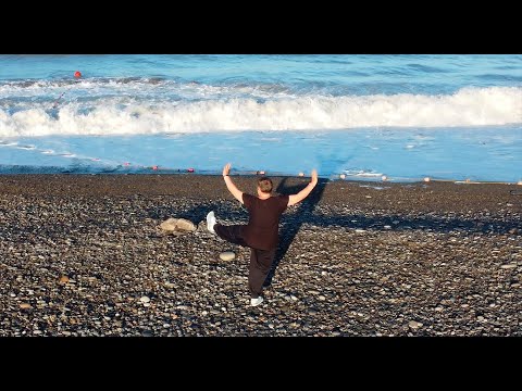 Утренний цигун у моря