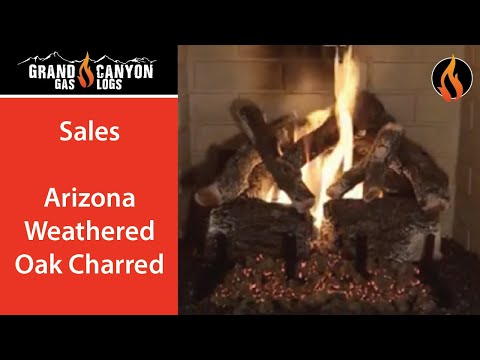 Grand Canyon Gas Logs Arizona Weathered Oak Charred 18" 7 Piece Gas Log Set (AWOC18LOGS)