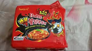 Samyung 2X spicy hot chicken noodle unboxing,cooking and review