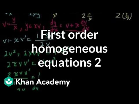 First Order Homogeneous (Part 2)