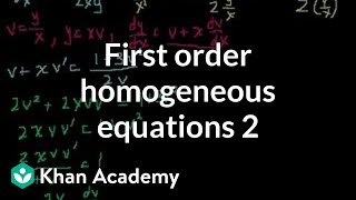First order homogenous equations 2