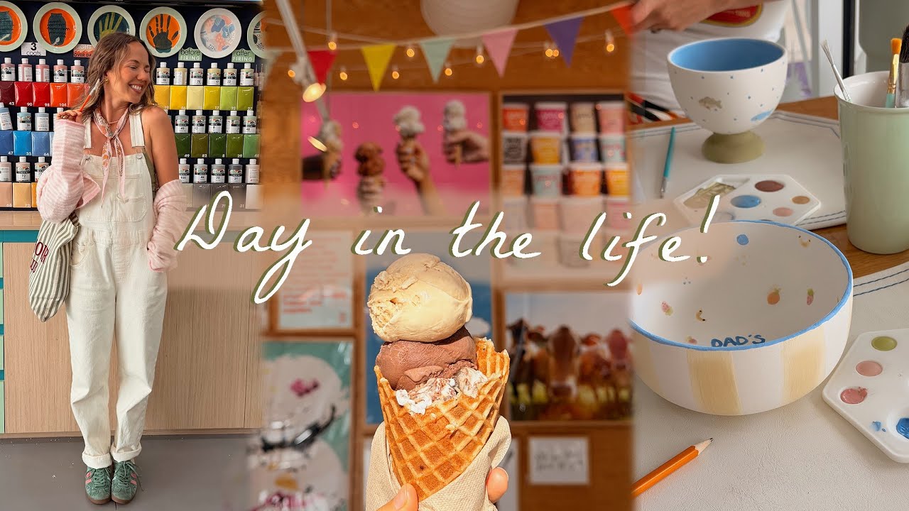 Simple days in the life 🎨 painting pottery, baking elderberry muffins, & garden harvest!