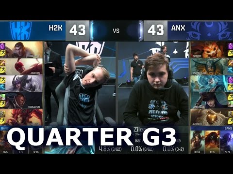 H2K vs ANX - Game 3 Quarter Finals Worlds 2016 | LoL S6 World Championship H2K vs Albus Nox Luna G3