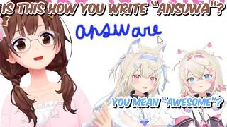 FWMC teaches Sora-senpai how to write “Awesome”【FWMC x Sora /HololiveEN+JP】