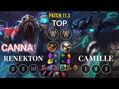 T1 Canna Renekton vs Camille Top - KR Patch 11.3