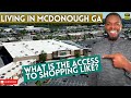 LIVING IN MCDONOUGH GA - WHAT IS THE SHOPPING ACCESS LIKE? -  4K DRONE RETAIL TOUR - MCDONOUGH, GA