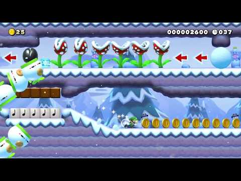 ★冬がやって来ましたね♪  雪原の雪玉転がしSPEEDRUN☆ by ♪ほのか♪ - Super Mario Maker 2 - No Commentary 1bz