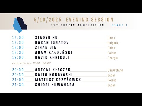 The 19th International Fryderyk Chopin Piano Competition (evening session), 5.10.2025