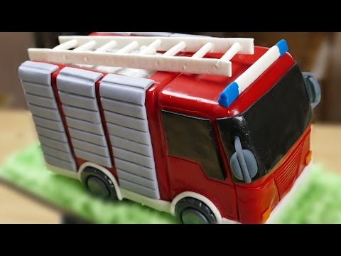 Feuerwehr Torte I Motivtorte I Fondanttorte I How to make a Fire Truck Cake