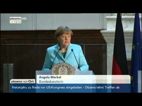 Florenz: PK mit Angela Merkel und Matteo Renzi zum EZB-Entscheid am 23.01.2015