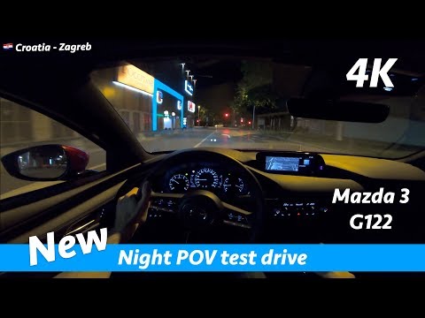 Mazda 3 hatchback 2019 - night POV test drive and review in 4K | LED lights