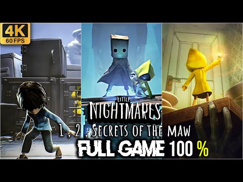 LITTLE NIGHTMARES 1, 2, SECRETS OF THE MAW FULL Game Walkthrough 100% All Collectibles (4K60fps)
