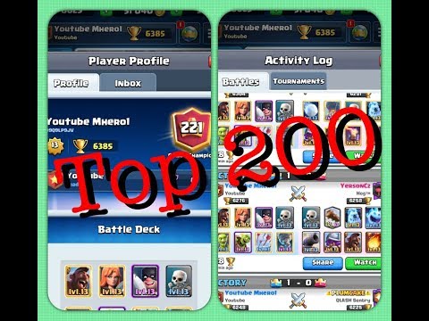 Hello Yerson :). Top 200 global gameplays - Clash Royale