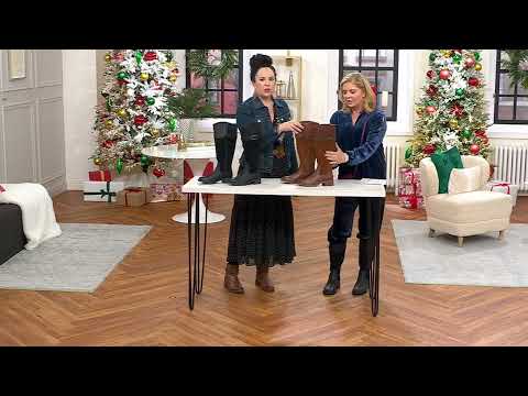 Clarks Collection Leather Tall-Shaft Boot - Maye Carly on QVC