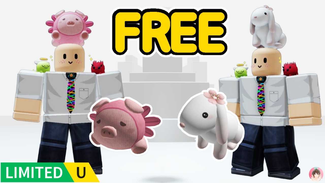 Roblox : 🧸 サクラバニーとピゴロトルのぬいぐるみ帽子を無料でゲットする方法。  #ロブロックス  #ゆんち #ゲーム #freeitemsroblox