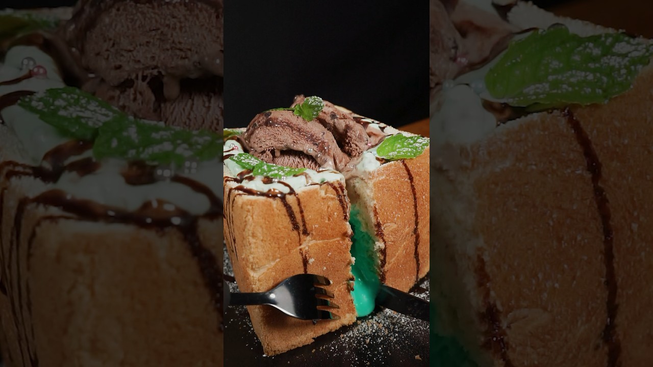 Melty  Chocolate Mint Toast🍫🍞  #Shorts #ASMR