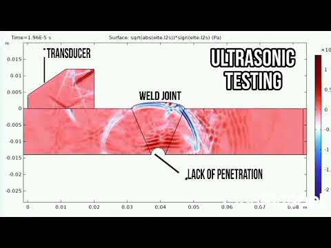 Detection of lack of penetration on a weld joint by ultrasonic testing #simulation
