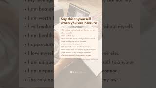 Download lagu Say this to yourself when you feel insecure #affirmation #affirmationseries #insecure #iym mp3