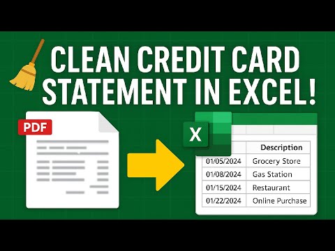 Data Cleaning | Credit Card PDF Statements in Excel | Text to Columns, Fixed Width & Formulas