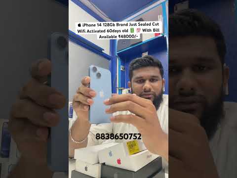  iPhone 14 128Gb Brand Just Sealed Cut Wifi Activated 60days old 🔋 💯 With Bill Available ₹48000/-