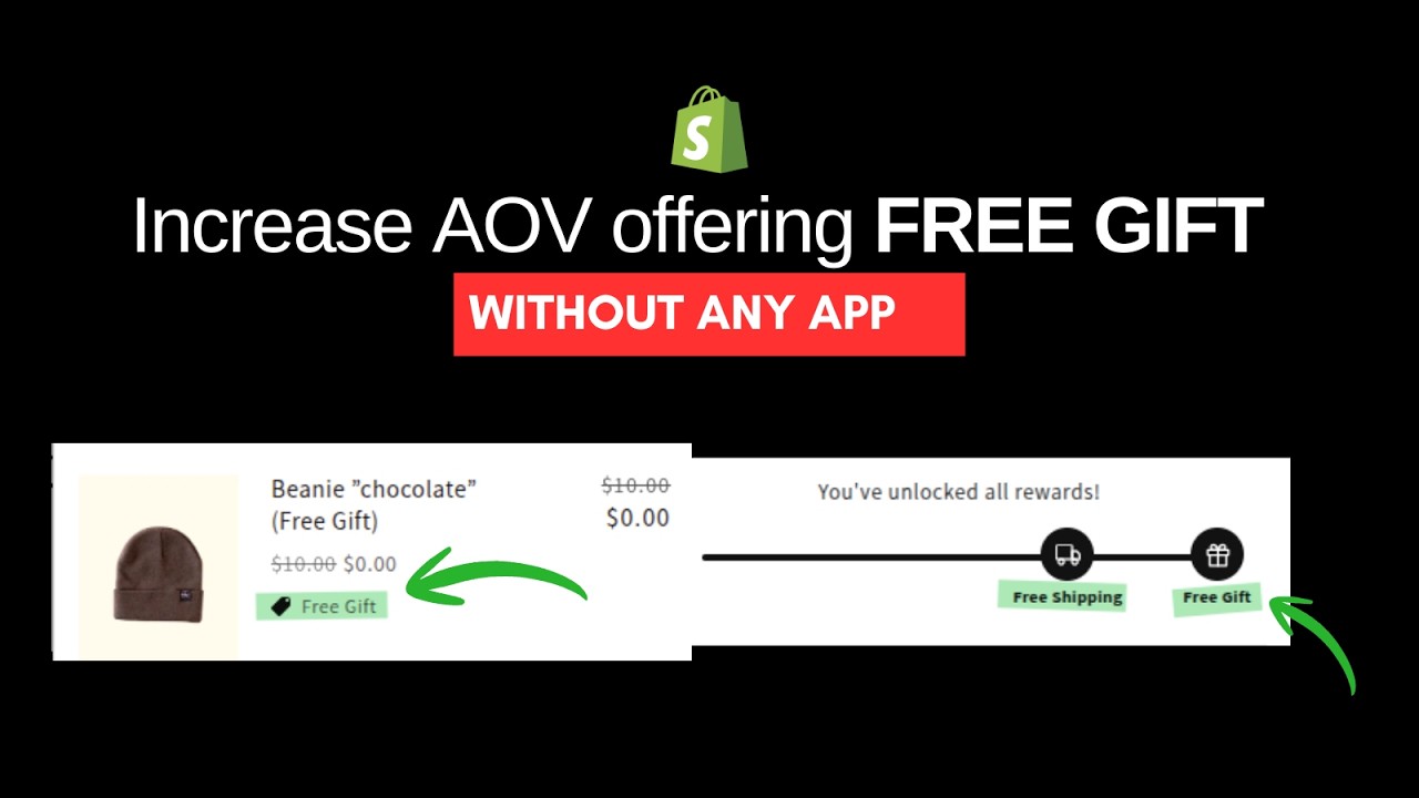 Shopify Free Gift in Cart (No App) | Increase AOV with Free Gift & Progress Bar